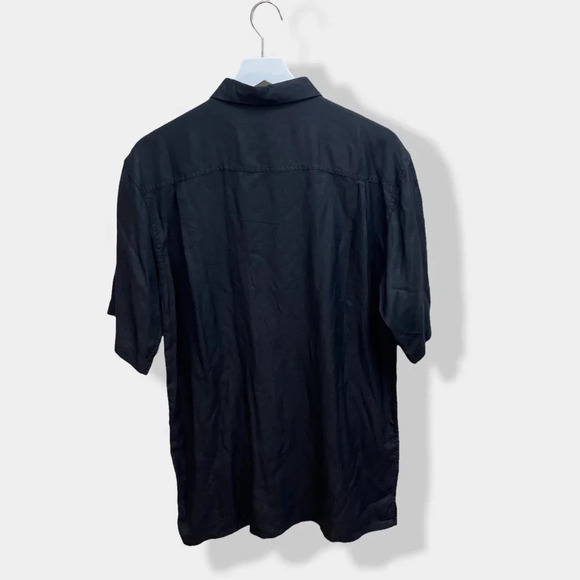 BRUNO Black‎ Silk Button Down Shirt - Picture 2 of 4